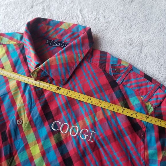 VTG COOGI Short Sleeve Shirt Men's XXL Colorful Logo Colorblock Retro - Picture 12 of 12